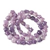 Natural Lepidolite/Purple Mica Stone Star Beads Strands G-Z080-A02-3