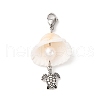 Ocean Tibetan Style Alloy Charms & Shell Pendant Decoration HJEW-TA00343-3