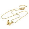 Ion Plating(IP) Initial Letter 304 Stainless Steel Pendant Necklaces NJEW-R265-05G-W-2