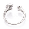 Moon Brass Cuff Ring Settings KK-T076-40P-3