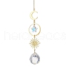 Brass Moon Sun Pendant Decoration HJEW-JM02008-1