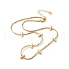 304 Stainless Steel Column Link Chain Necklaces for Women NJEW-U031-07G-3