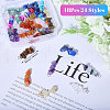 48Pcs 24 Styles Mixed Gemstone Chip Connector Charms PALLOY-FH00036-4