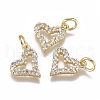 Brass Micro Pave Cubic Zirconia Charms X-ZIRC-F111-19G-1