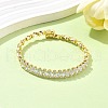 Oval Brass Micro Pave Cubic Zirconia Cuff Bangles & Rings Sets for Women SJEW-R002-06G-08-3