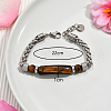 Natural Tiger Eye Beads Link Bracelets YW5979-2-5