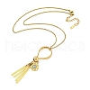 Ion Plating(IP) 201 Stainless Steel Enamel Evil Eye Tassel Pendant Necklaces NJEW-K270-24G-1