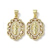 Rack Plating Brass Cubic Zirconia Pendants KK-M272-04G-1