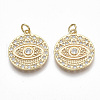 Brass Micro Pave Clear Cubic Zirconia Pendants KK-S356-010G-NF-1