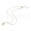 Arch with Coconut Tree Brass Enamel Pendant Necklaces NJEW-H051-03G-4