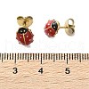 304 Stainless Steel Enamel Stud Earrings EJEW-S259-01B-G-3