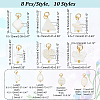 80Pcs 10 Styles Natural Freshwater Shell Pendants PALLOY-AB00156-2