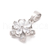 Rack Plating Brass Micro Pave Cubic Zirconia Pendants KK-M082-04B-P-2