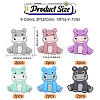 CHGCRAFT 12Pcs 6 Colors Rhinoceros Food Grade Eco-Friendly Silicone Focal Beads SIL-CA0003-07-2