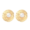 304 Stainless Steel ABS Plastic Pearl Stud Earrings for Women EJEW-U046-11G-4