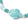 Synthetic Turquoise & Porcelain & Dyed Natural Howlite Beads Stretch Bracelets for Women BJEW-JB11793-03-3