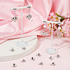 SUNNYCLUE 20Pcs Alloy Heart Stud Earring Findings EJEW-SC0001-50-4