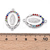 Alloy Rhinestone Connector Charms ALRI-T011-07-3