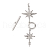 Brass Micro Pave Clear Cubic Zirconia Toggle Clasps KK-A223-36P-2