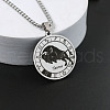 201 Stainless Steel Pendant Necklaces with Alloy Box Chain WGA45A6-02-1
