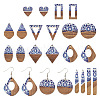 Beadthoven 20Pcs 10 Styles Opaque Resin & Walnut Wood Pendants RESI-BT0001-33-1