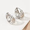 Hollow Triangle Brass Micro Pave Clear Cubic Zirconia Hoop Earring EJEW-M082-12P-5