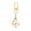 Brass Macrame Pouch Empty Stone Holder Pendant Decoration HJEW-JM03304-01-2