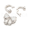 925 Sterling Silver Micro Pave Clear Cubic Zirconia Fold Over Clasps STER-U001-18P-2