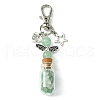 Glass Wishing Bottle with Natural Green Aventurine inside Pendant Decorations HJEW-JM01741-03-1