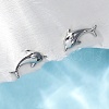 S925 Sterling Silver Dolphin Stud Earrings EJEW-R015-01P-3