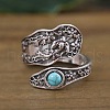 Adjustable Retro Alloy Turquoise Cuff Rings FS-WGDBFDE-01-1