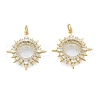Brass Micro Pave Clear Cubic Zirconia Pendants KK-G431-11G-2