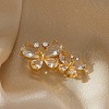 Butterfly Brass Pave Clear Cubic Zirconia Brooches for Backpack Clothes JEWB-Z037-01G-1