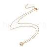 Clear Cubic Zirconia Heart Pendant Necklace NJEW-O125-28G-3