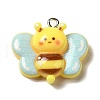 Bee Theme Opaque Resin Pendants X-RESI-G081-03E-1