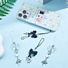 4Pcs 2 Style Acrylic & Glass & Alloy Mobile Straps HJEW-HS00010-6