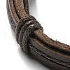 6Pcs 6 Style Adjustable Braided Imitation Leather Cord Bracelet Set with Waxed Cord for Men BJEW-F458-05-4