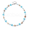 Summer Beach Natural Shell & Glass & Synthetic Turquoise Beaded Necklaces for Women NJEW-JN05247-5