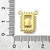 Brass Micro Pave Clear Cubic Zirconia Rectangle with Round Pendants KK-D295-33G-3