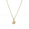 Rack Plating Brass Pave Clear Cubic Zirconia Moon Star Pendant Necklaces for Women NJEW-JN05000-1