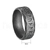 Viking Rune Stainless Steel Finger Rings for Men WGDF4AB-56-2