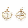 Brass Micro Pave Clear Cubic Zirconia Pendants KK-S356-229G-NF-2