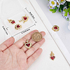 Beebeecraft 6Pcs 3 Styles Brass Micro Pave Clear Grade AAA Cubic Zirconia Pendants KK-BBC0015-33A-3