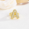 Brass Micro Pave Clear Cubic Zirconia Cuff Rings FS-WG4832E-01-1