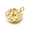 Brass Micro Pave Cubic Zirconia Pendants KK-U072-31G-2
