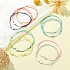 10Pcs 10 Color Alloy Heart Beaded Cord Bracelets Set BJEW-JB08182-4