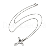 304 Stainless Steel Heart Cross Pendant Pet Urn Ashes Necklaces NJEW-S455-05P-4