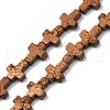 Electroplated Natural Lava Rock Beads Strands G-A256-A01-01H-1