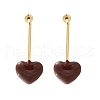 Brass Heart Dangle Stud Earrings EJEW-A121-19B-02-3