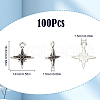 SUNNYCLUE 100Pcs Tibetan Style Alloy Pendant Rhinestone Settings FIND-SC0010-43-2